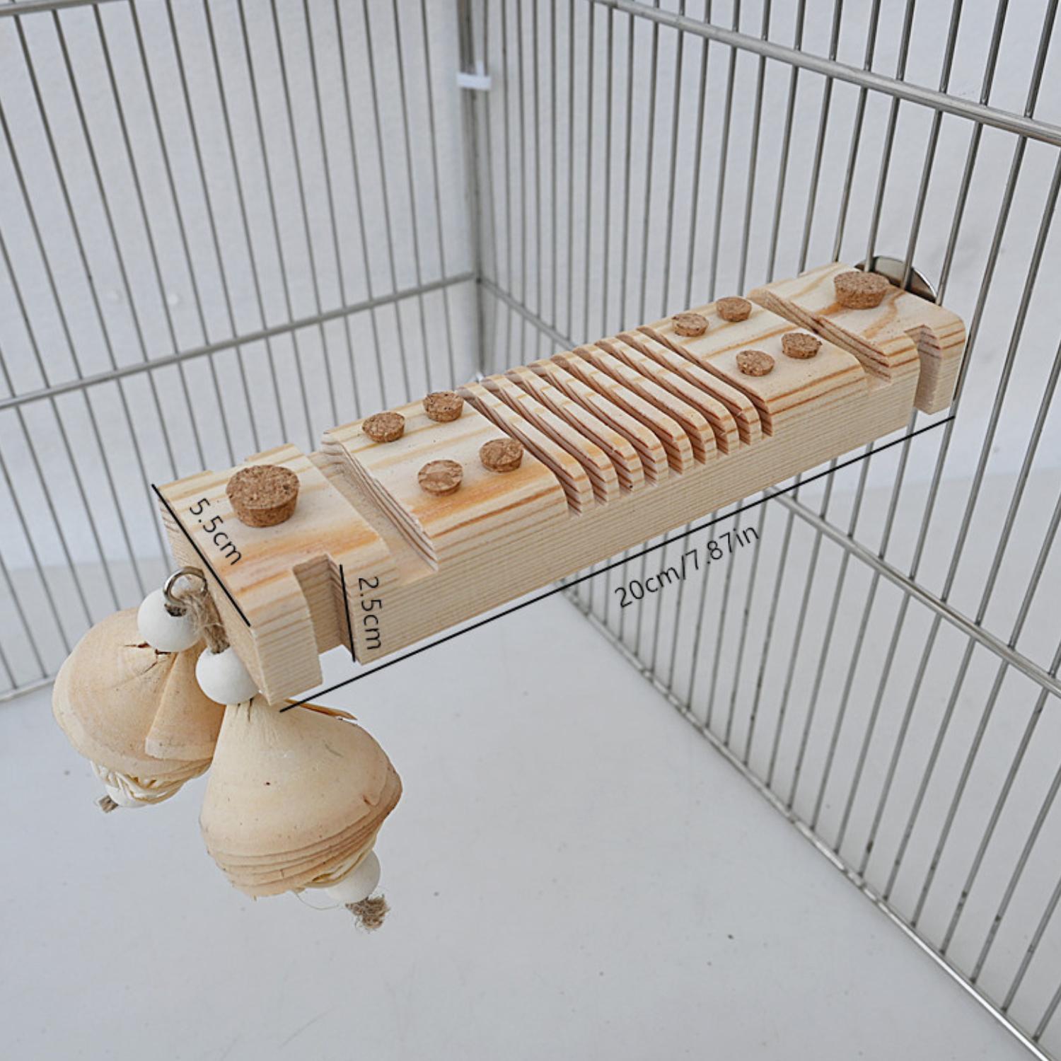 Natuurlijk Houten Vogel Kauwspeelgoed afmetingen houten speelgoed met bellen